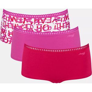 sloggi GO Crush Short 3 pak Dames Onderbroek - Rose - Rood combinatie - Maat M