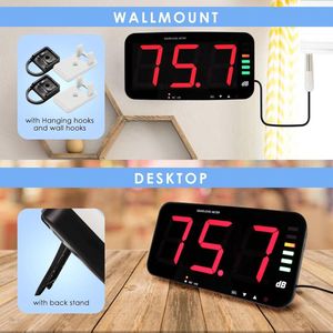 Geluidsniveaumeter 30~130dB Decibelmeter - Geluidsmeting - 13"" HD Breedbeeldscherm - Wandgemonteerd - Datalogfunctie - Geluidsalarm