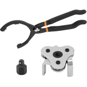 ® 2 stuks oliefiltersleutelset, 30 cm verstelbare oliefiltertang, 3-armige oliefilterspin, voor oliefilter Ø 63-120 mm