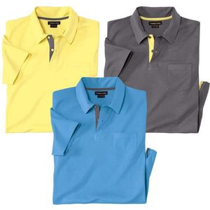 ATLAS FOR MEN - Set van 3 polo’s Outdoor - Heren - Verkrijgbaar in grote maten - L