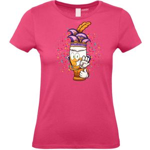 Dames T-shirt Alaaf Bier | Carnaval | Carnavalskleding Dames Heren | Roze | maat XS