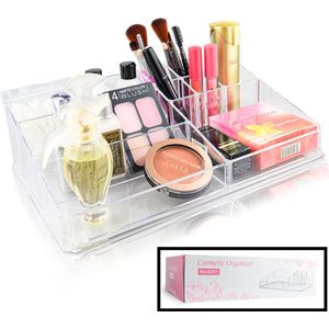 Decopatent® XLL Make up Organizer met 9 Vakken - Makeup Organizer Transparant - Sieraden - Make-up - Cosmetica - Tafel Opbergdoos