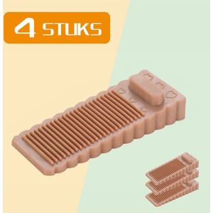 Colorful Sun® Deurstopper - 4 Stuks - Hoogte Verstelbaar - Met antislip - Rubberen Deurwig - Deurvastzetter - Deurklem - voor binnen en buitendeuren - Tapijt, Floor en Door - Deurstop - Bruin