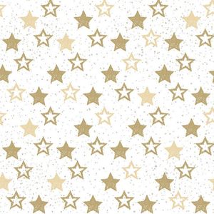 60x Servetten met gouden sterretjes 33 x 33 cm - Papieren tafeldecoraties - Papieren wegwerpservetten 3-laags