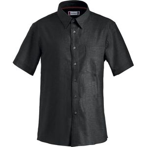 Clique Klassiek Overhemd Cambridge korte mouw met borstzak maat 3XL kleur Zwart