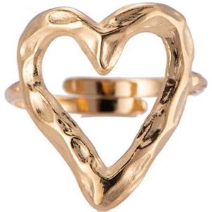 Ring Ruwe Hart - 14 K Gold Plated - Dames Sieraden