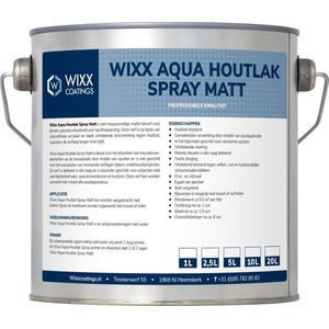 Wixx Aqua Houtlak Spray Matt - 1L - RAL 9003 | Signaalwit