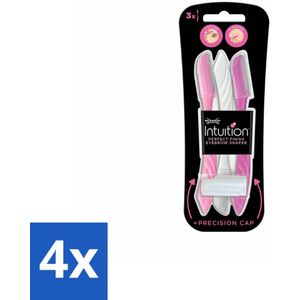 Wilkinson Intuition - Navulmesjes - Wenkbrauw Shaper - Precisie - 3 mesjes - Voordeelverpakking - 4 stuks