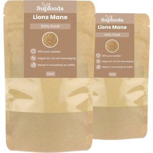 Lions Mane 100% Puur - 100 gram – Veelzijdig Paddenstoelenpoeder - Lions Mane Poeder is Perfect voor Smoothies en Drankjes - Pruikzwam - Lion's mane