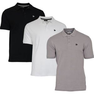 3-Pack Donnay - Polo (Noah) - Sportpolo - Heren - Black/White/Steel grey (679) - maat XXL