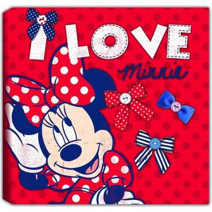 Disney - Canvas - Minnie Mouse - Rood - 30x30 cm