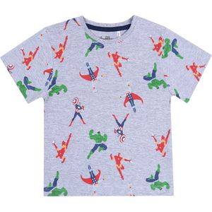 Grijs T-shirt met herhalend patroon met afbeeldingen van superhelden van AVENGERS MARVEL