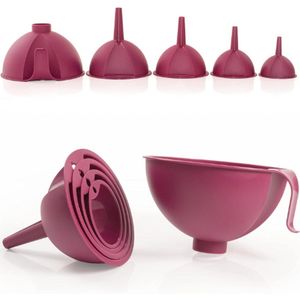 Trechterset 5-Delig - Jamtrechter & Keukentrechter Set - Handige Trechters Voor Inpakken, Vullen & Serveren - Set Van 5 Verschillende Maten