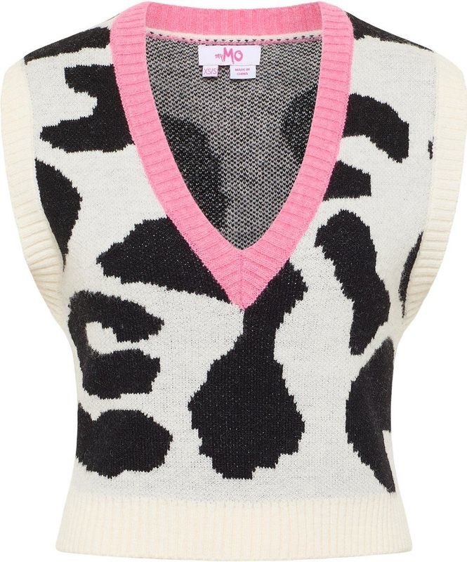 MYMO Trui  lichtbeige / pink / zwart