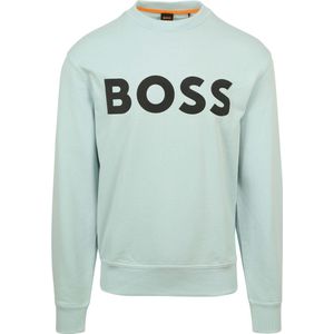 BOSS Sweater WeBasicCrew met Logo Lichtgroen