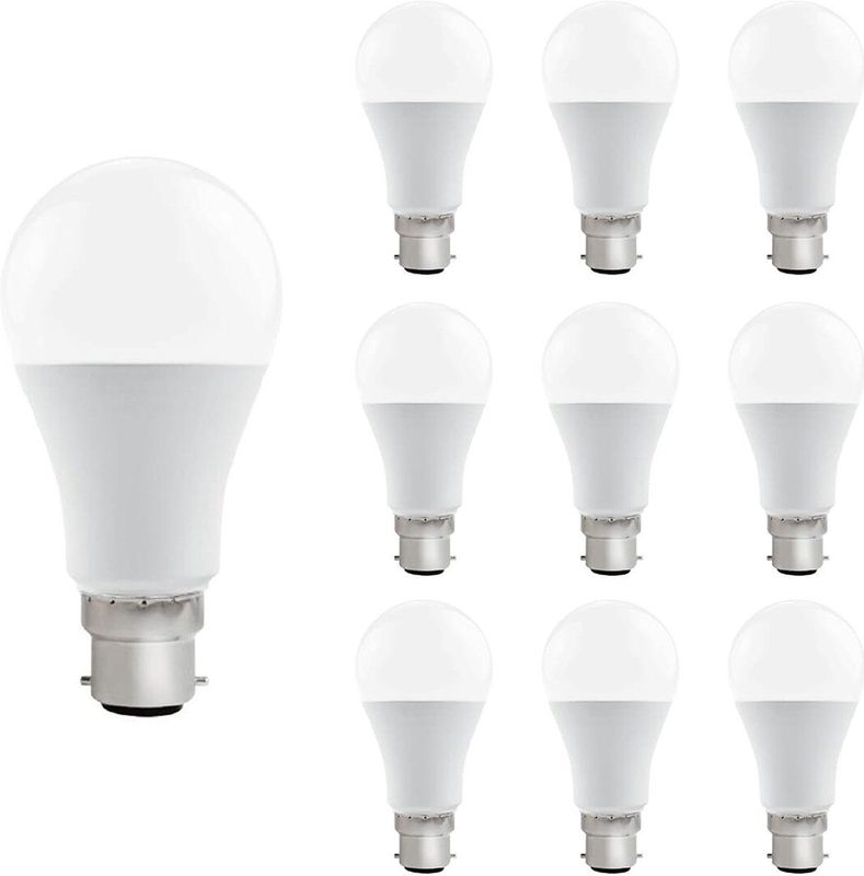 VITO LED Lamp A60 B22 - 15W (vervangt 100W) - 1395lm - 6400K - 220-240V - Ø50mm - Energiezuinig - 10 stuks