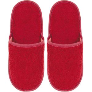 Badslippers Badstof Uni Pure met Zool Rood Maat 38 - 1 Paar