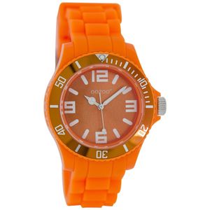 OOZOO Timepieces - Fluo oranje horloge met fluo oranje rubber band - JR223