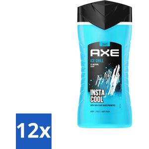 Axe - 3-in-1 Douchegel - Ice Chill - Icy Menthol - Insta Cool - 100% Plantaardig - 150 ml - Voordeelverpakking - 12 stuks