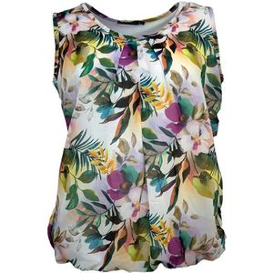 Pink Lady dames top - E102 - multi print - mouwloos - maat XXL