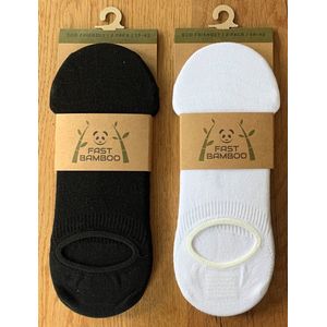 6 paar bamboe sokken - no show - wit - maat 35-38