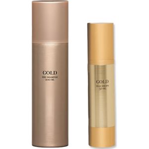 /// Gold Silk Drop – Luxe Verzorging voor je Haar 100ml & GOLD Professional Haircare Dry Shampoo 200 ml///