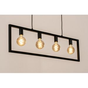 Lumidora Hanglamp 74572 - BUZZER - 4 Lichts - E27 - Zwart - Metaal