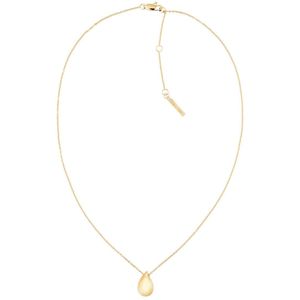 Calvin Klein CJ35000084 Dames Ketting - Ketting met hanger - Sieraad - Fantasie - Staal - Goudkleurig - 7 mm breed