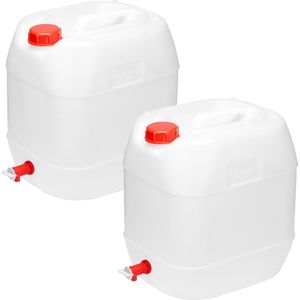 Garronda 2x 20L Jerrycan Set – Wateropslag – Watertank – Voedselveilig – Opstapelbaar – Wit – GD-STE-CanisterR-2B