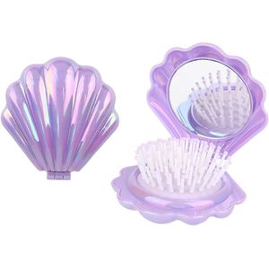 JHubers Goods - Opvouwbare Kammen met Spiegel - Draagbare Massagekammen voor Vrouwen - Paars