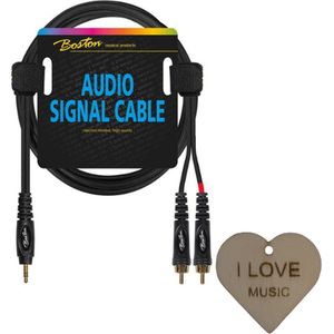 Boston audio signaalkabel - 2x Tulp RCA Naar Mini Jack 3.5mm Met Specter Sleutelhanger - 6m