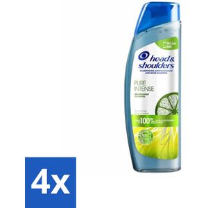 Head & Shoulders - Anti-Roos Shampoo - Pure Intense - Oil Control - 250 ml - Voordeelverpakking - 4 stuks