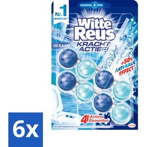 Witte Reus - Kracht Actief WC Blok - Oceaan Boost - 2 Toiletblokken - Voordeelverpakking - 6 stuks