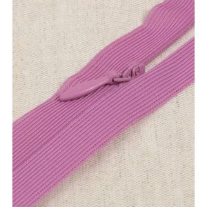 Blinde rits 40cm - bessen roze - naadverdekte rits - verstelbaar