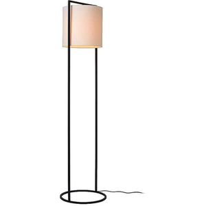 Atmooz - Vloerlamp Moyo - Staande Lamp - Stalamp - Woonkamer - Zwart en witte kap - Hoogte 150cm - Metaal