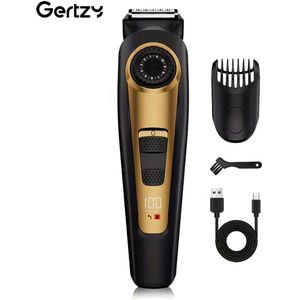 Gertzy Clipper - Digitale Tondeuse - Ingebouwde 20standen 0,5mm tot 10mm - Usb Oplaadbare Scheerapparaat voor Gezichtshaar, Hoofdhaar en Lichaamshaar - Perfecte Lichaamshaar Verzorging - Digitale Batterij Indicator - Unisex - Kleur: Goud