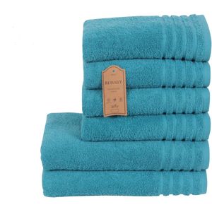 Betully ® - Handdoeken Set - 50x100(4stuk) - 70x140cm(2stuk) - set van 6 - Hotelkwaliteit – Zware kwaliteit 500 g/m2 Turquoise