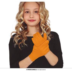 Fiestas Guirca - Oranje handschoenen - kinderen - 17 cm - EK voetbal 2024 - EK voetbal versiering - Europees kampioenschap voetbal