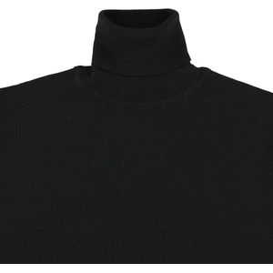 Osborne Knitwear Trui met rolkraag - Merino wol - Black - 3XL