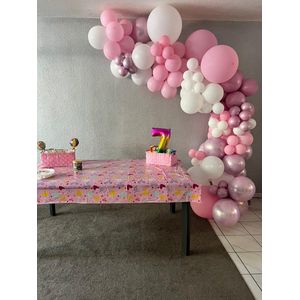 Versier plezier - Ballonnenboog - Ballonnen set - Roze boog - Metallic roze - Baby shower - Gender reveal - It's a girl