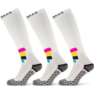 Poederbaas Skisokken Compressie Technical Pro Merino - 3 paar - Wit - Maat 35/38