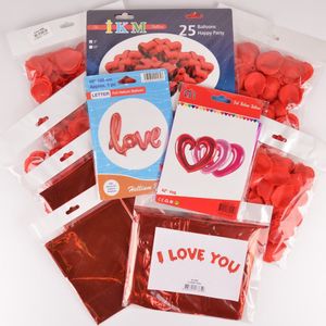 Compleet Valentijn Ballonnen en Rozen Versierset Alles in 1 - Romantische Cadeau -Decoratie Set - Huwelijk - Verjaardag - I Love you - Cadeautje - Valentijnsdag cadeau - Hem & Haar - Rood - Love - I Love You - Themafeest - Vrijgezellenfeest