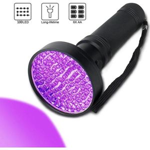UV lamp / licht / zaklamp 100LED UV Licht UV zaklamp Ultra violet zaklamp UV Ultraviolet detectie AA batterij