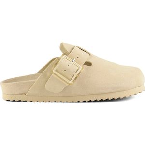 Cow Suede Bio Sabot With Buckles