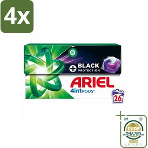 Ariel - 4in1 Wasmiddel Pods - Revitablack - 26 Pods - Voordeelverpakking - 4 stuks - Kleurbehoud - Vlekkenverwijderaar