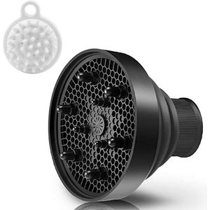 Zeynomax - Opvouwbare haarblazer met diffuser en hoofdhuid massageborstel voor kappersgereedschap en styling - ideaal voor kapsalon - universeel opzetstuk