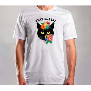 Stay Classy - T Shirt - Funny - SoFunny - Grappig - ZoGrappig - Sarcasm - SarcasticHumor - Sarcasme - Sarcastisch - Cat - Katten