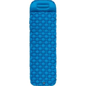 Springos Slaapmat | Zelfopblazend | Inclusief Hoes | Blauw | 190x58x4 Cm