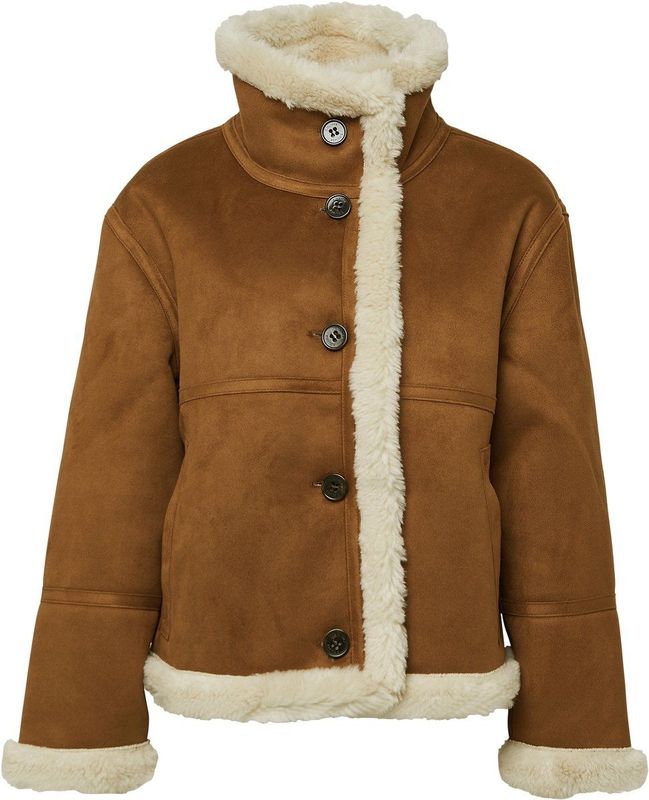 s.Oliver RED LABEL - Regular Fit Jack - Leerlook - Dames - Opstaande Kraag