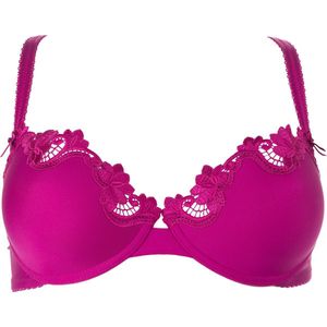 Guy de France - Voorgevormde BH fuchsia - micro + broderie - 70B